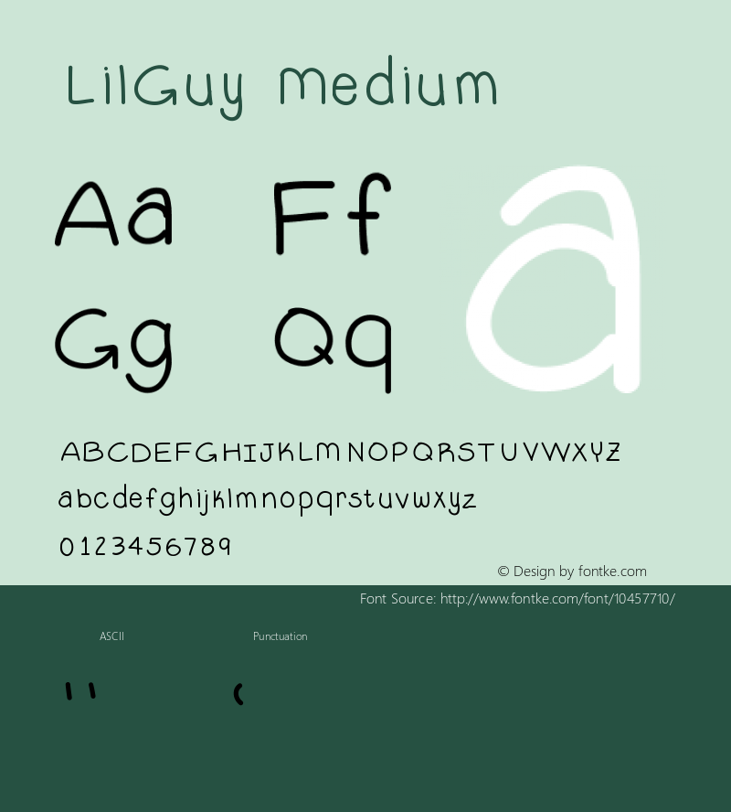 LilGuy Medium Version 001.000 Font Sample