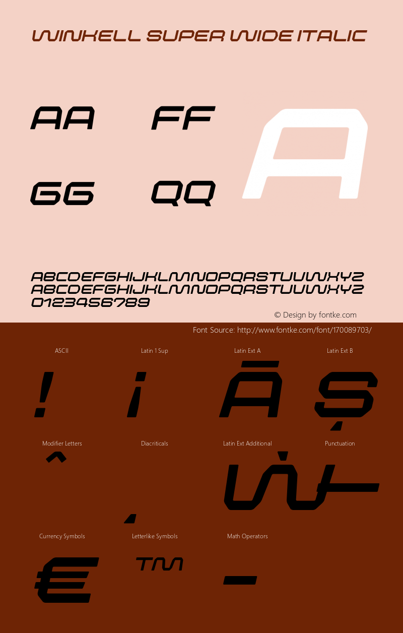 Winkell-SuperWideItalic Version 1.000图片样张