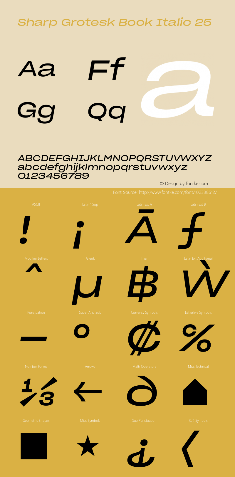 Sharp Grotesk Book Italic 25 Version 1.003 Font Sample