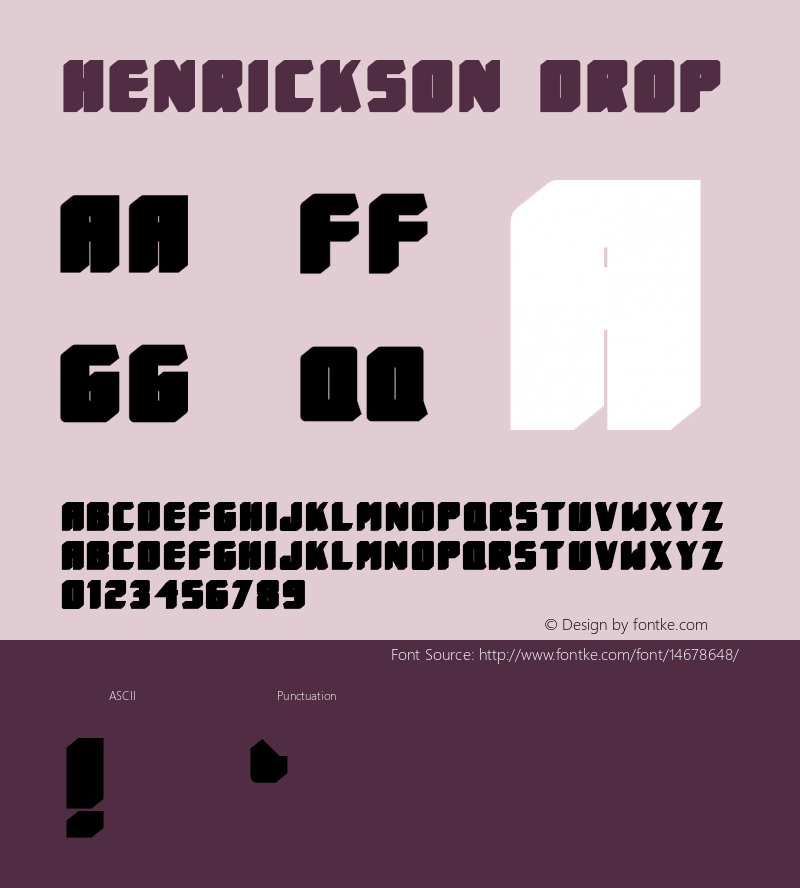 Henrickson Drop Version 1.000 Font Sample