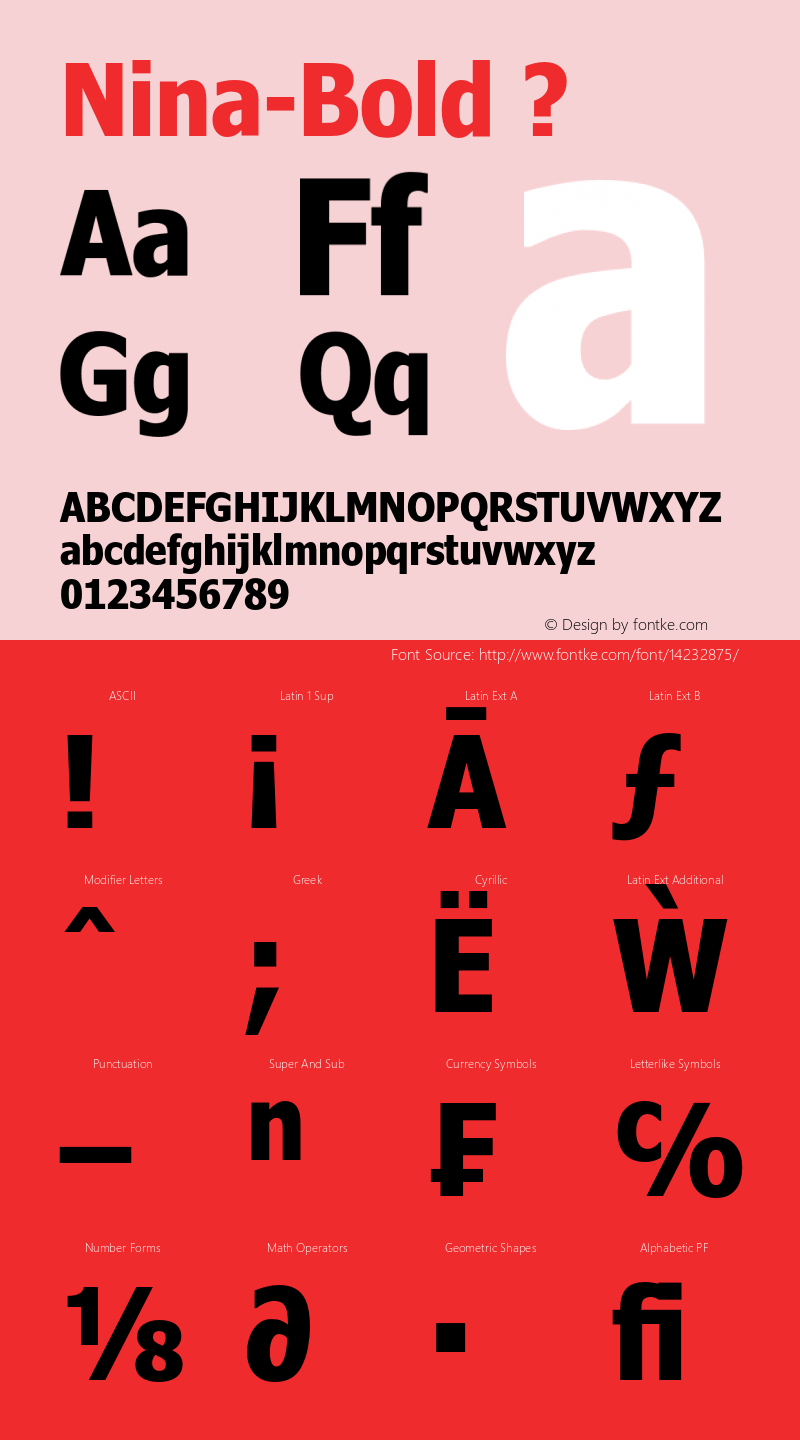 Nina-Bold ? Version 1.04;com.myfonts.ascender.nina.bold.wfkit2.2wQx Font Sample