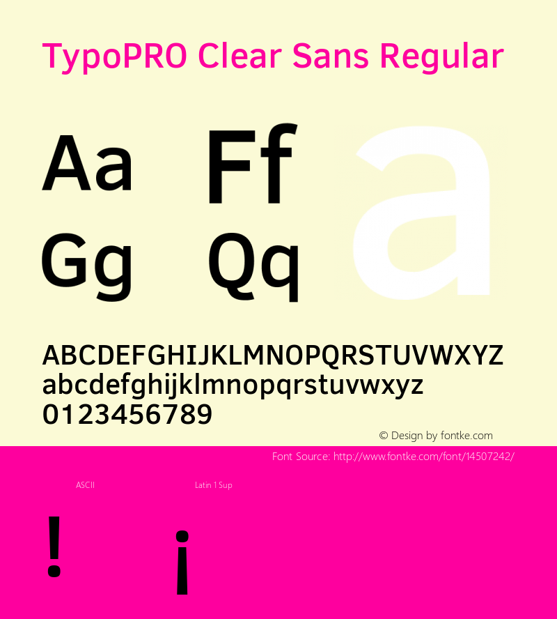 TypoPRO Clear Sans Regular Version 1.00 Font Sample