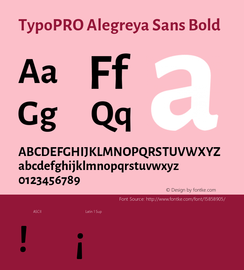 TypoPRO Alegreya Sans Bold Version 1.000;PS 001.000;hotconv 1.0.70;makeotf.lib2.5.58329 DEVELOPMENT Font Sample