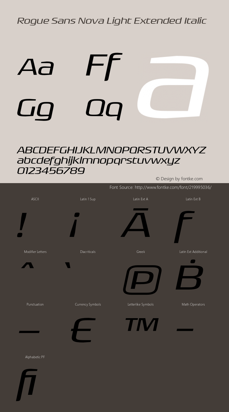 Rogue Sans Nova Light Extended Italic Version 4.000;PS 004.000;hotconv 1.0.88;makeotf.lib2.5.64775图片样张