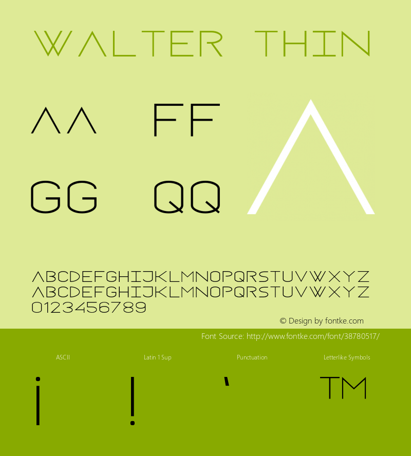 Walter Thin Version 1.000;PS 001.000;hotconv 1.0.88;makeotf.lib2.5.64775 Font Sample