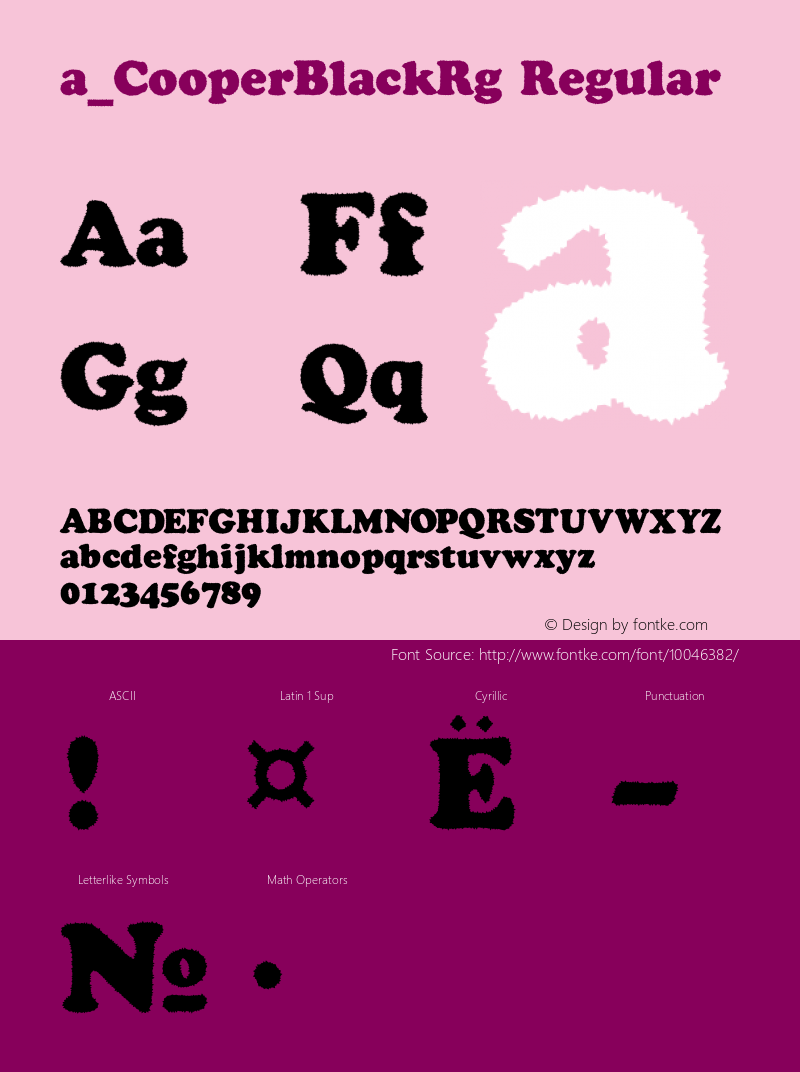 a_CooperBlackRg Regular 01.03 Font Sample