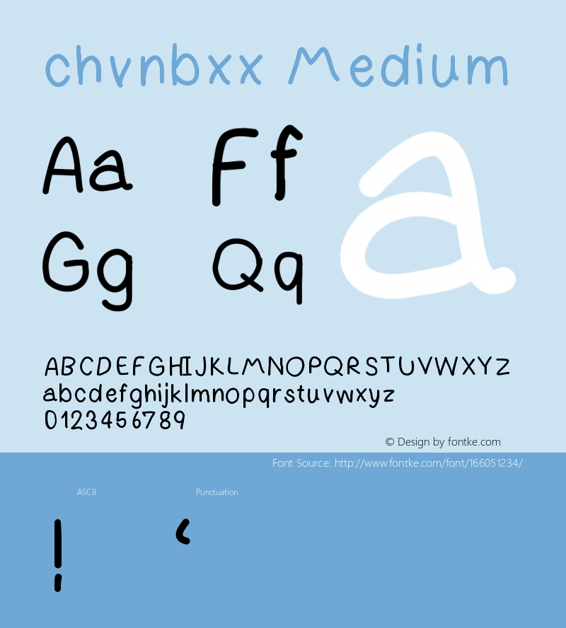 chvnbxx Version 001.000 Font Sample