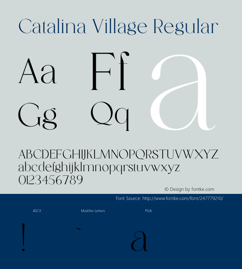 CatalinaVillage-Regular Version 1.000图片样张