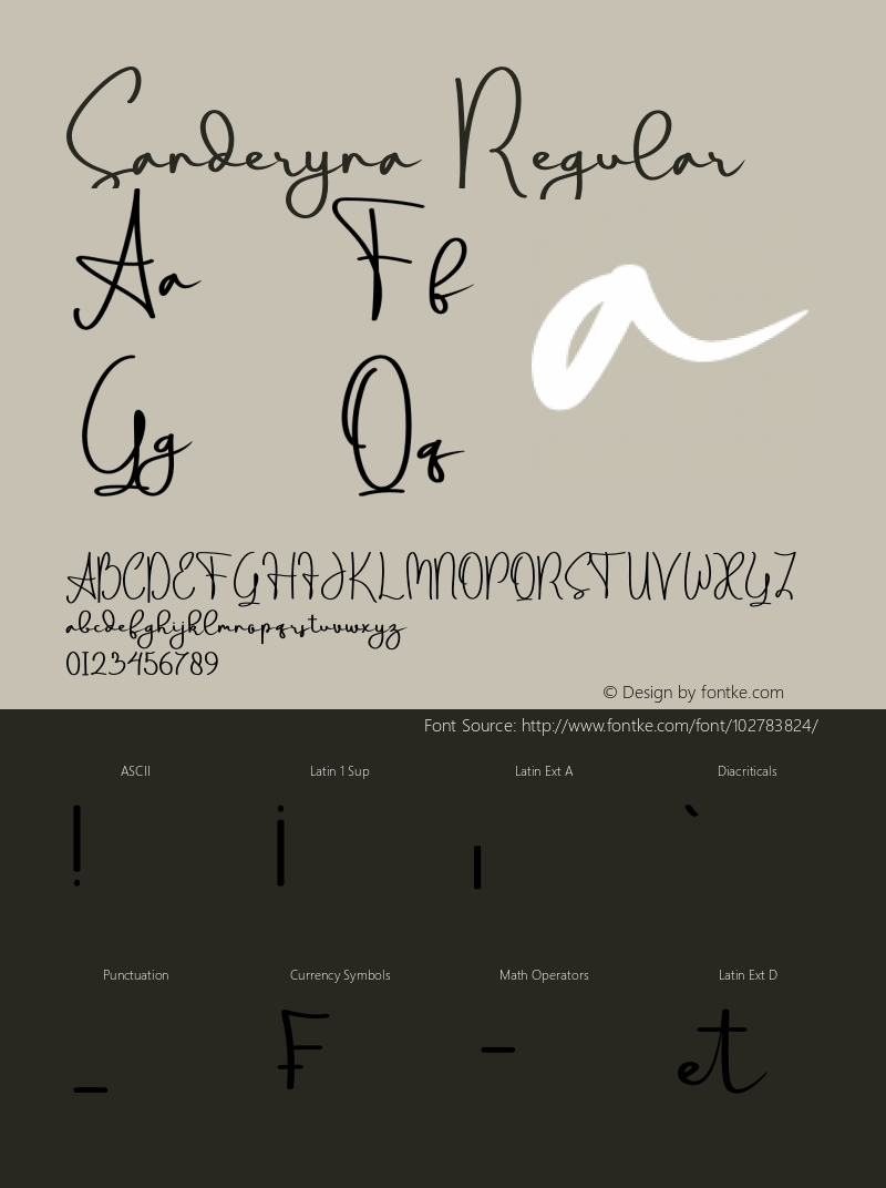 Sanderyna Version 1.00;January 31, 2021;FontCreator 12.0.0.2567 64-bit Font Sample