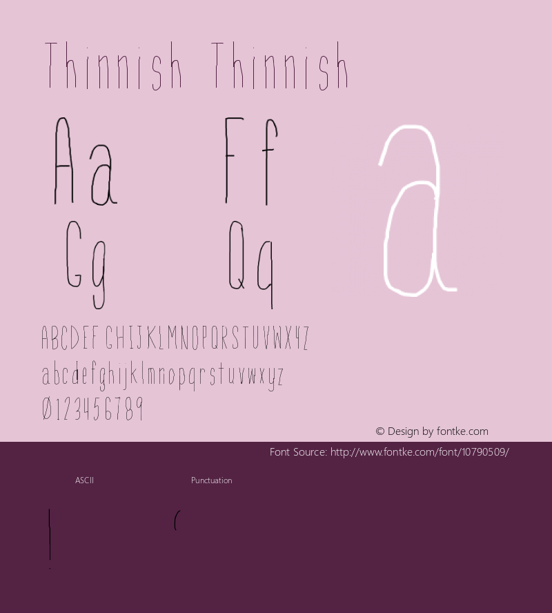 Thinnish Thinnish Version 001.000 Font Sample