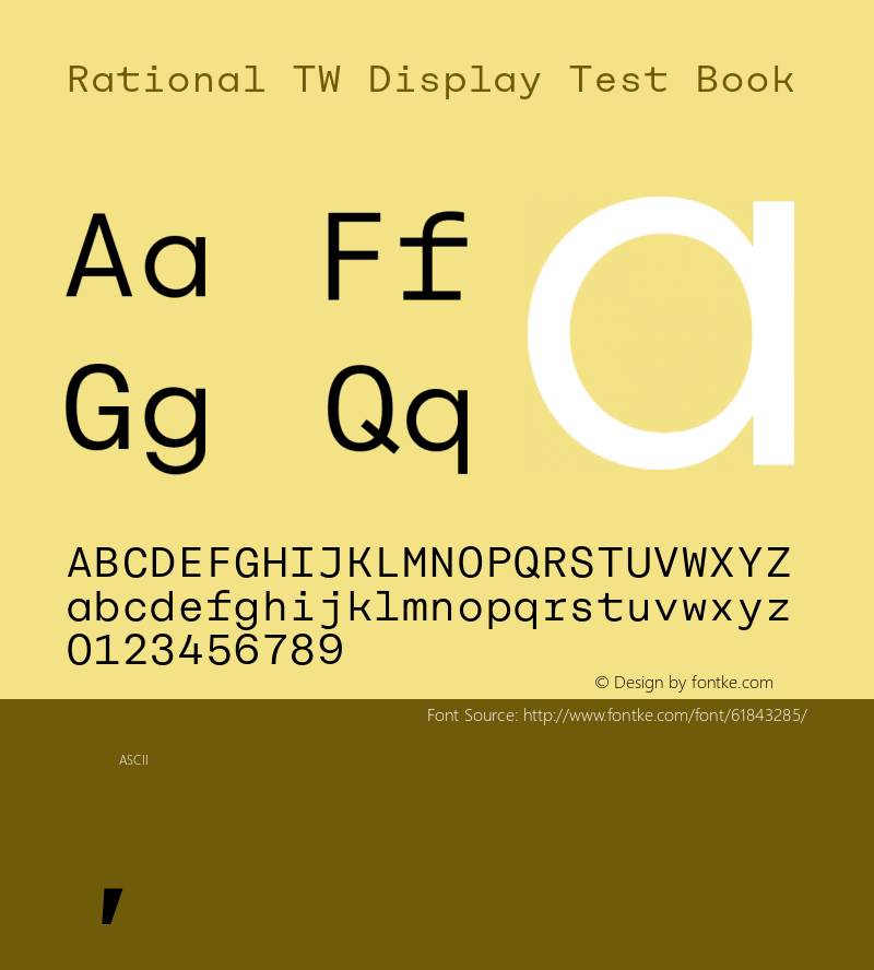 Rational TW Display Test Book Version 1.000;PS 001.000;hotconv 1.0.88;makeotf.lib2.5.64775 Font Sample