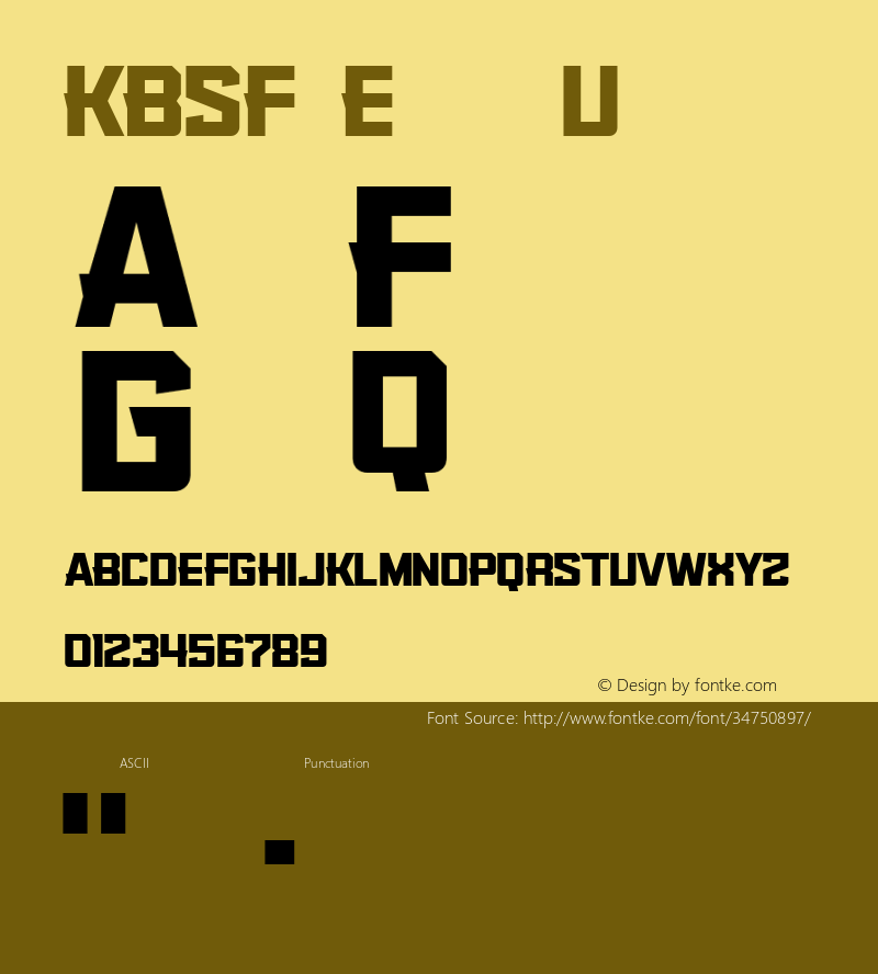 KBSF Edge Ultra Version 1.00 2014 Font Sample