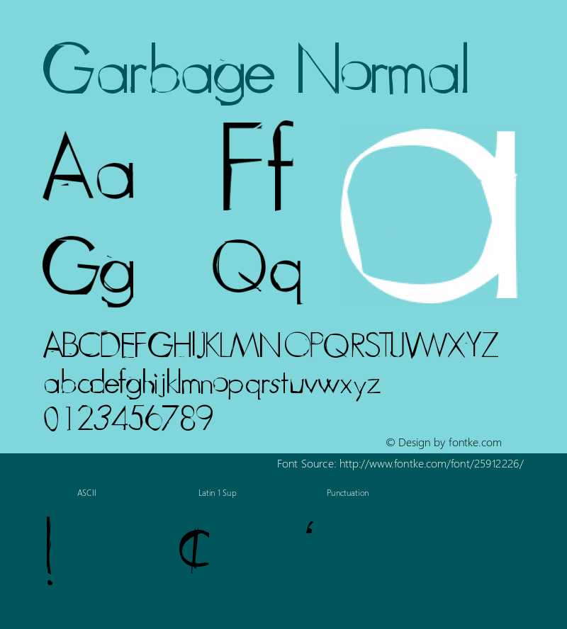 Garbage-Normal Version 001.000 Font Sample