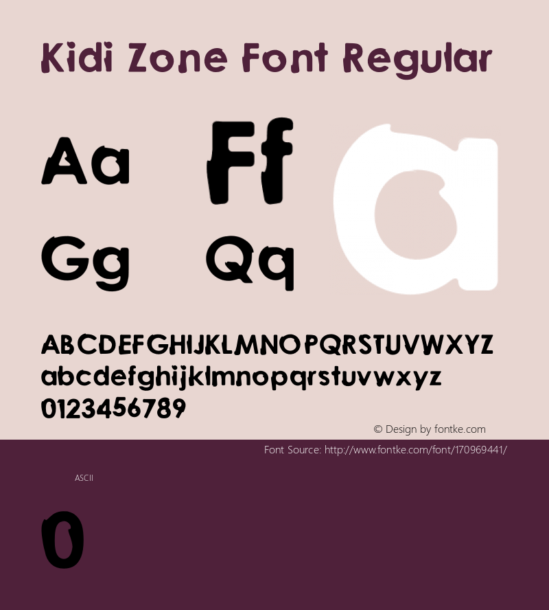 Kidi Zone Font Version 1.001;Fontself Maker 1.1.0图片样张