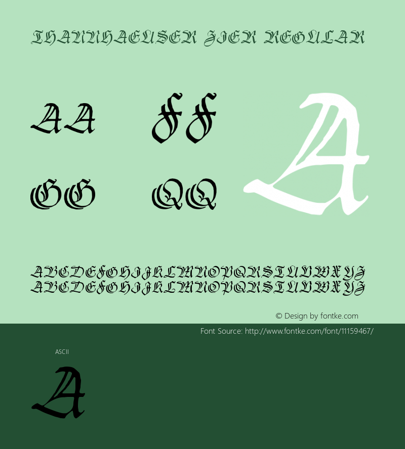 Thannhaeuser Zier Regular Version 001.000 Font Sample