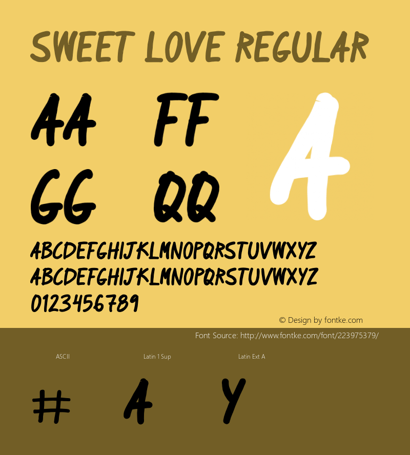 Sweet Love Version 1.003;Fontself Maker 3.5.7图片样张