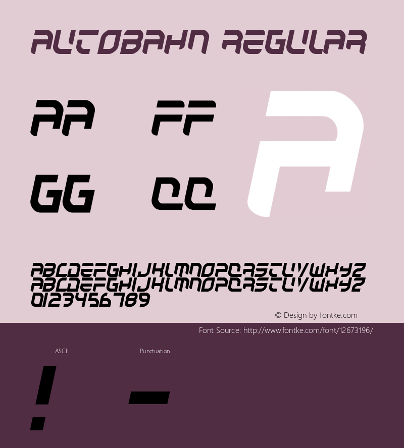 Autobahn Regular 2 Font Sample