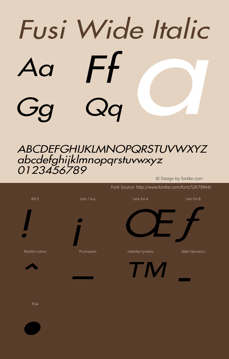 FusiWideItalic Altsys Fontographer 4.1 2/1/95 {DfLp-URBC-66E7-7FBL-FXFA} Font Sample