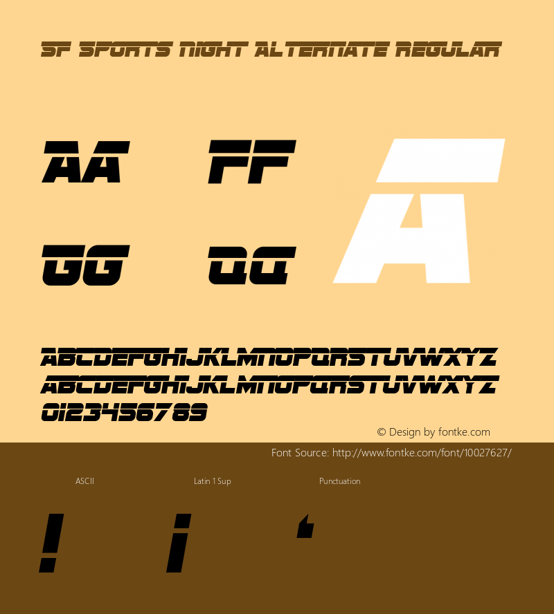 SF Sports Night Alternate Regular 1.0 Font Sample