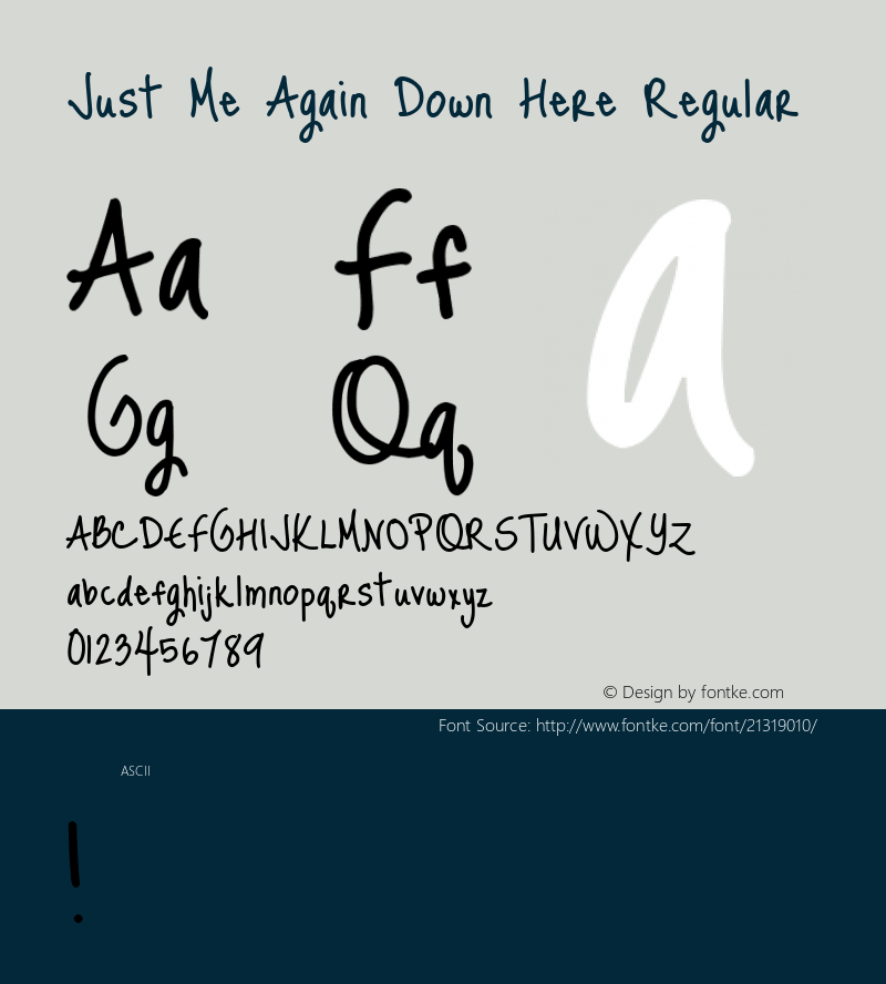 Just Me Again Down Here Regular  Font Sample