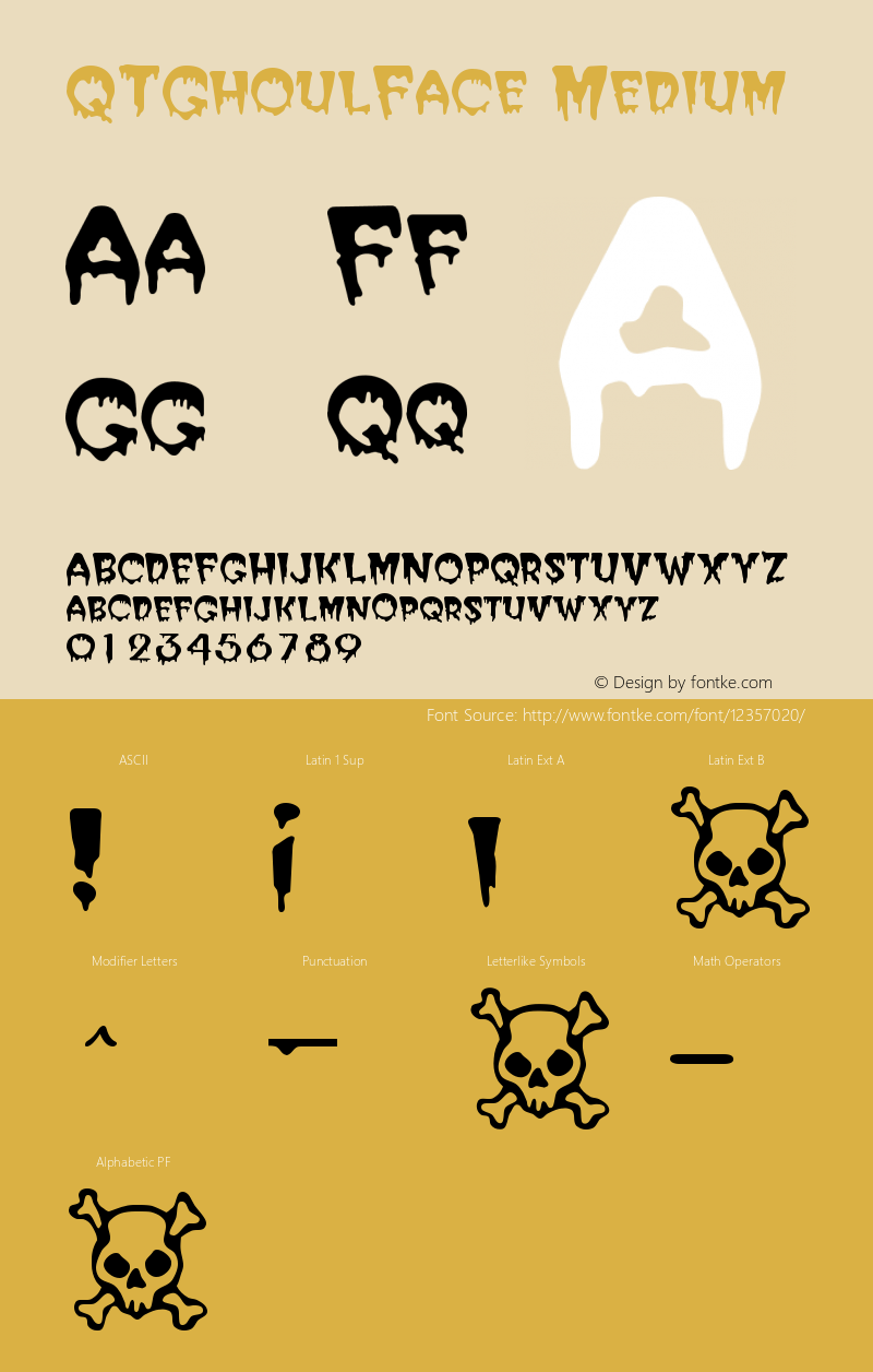 QTGhoulFace Medium Version 001.000 Font Sample