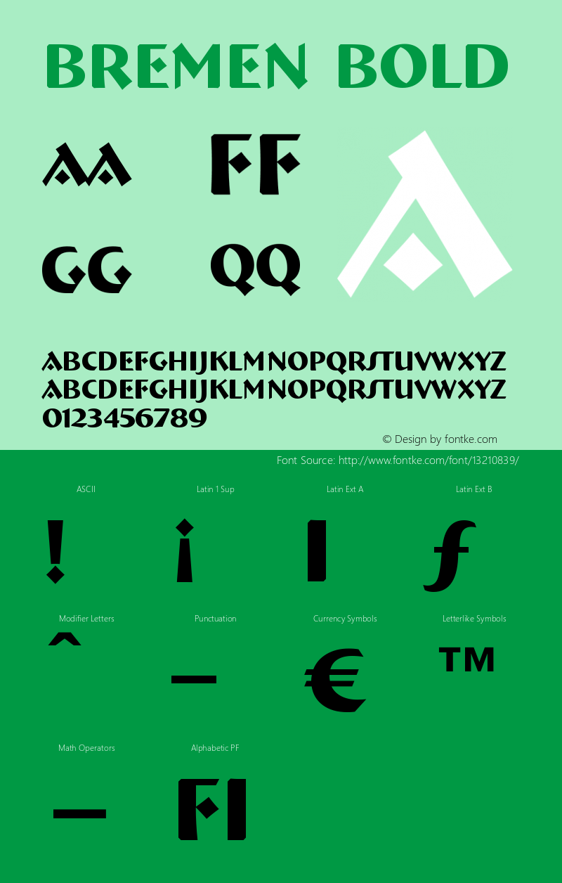 Bremen Bold Version 003.001 Font Sample