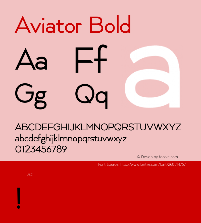 Aviator Bold Version 1.000 Font Sample