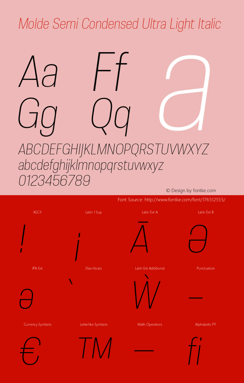 Molde Semi Condensed Ultra Light Italic 1.000图片样张