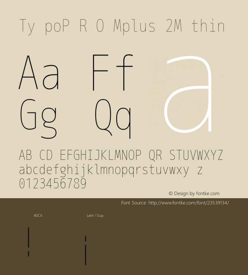 TypoPRO Mplus 2M thin  Font Sample