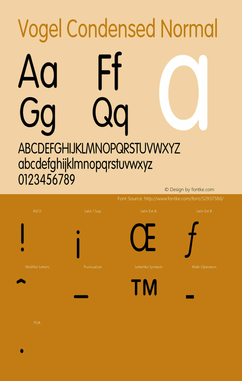 VogelCondensedNormal Altsys Fontographer 4.1 1/10/95 {DfLp-URBC-66E7-7FBL-FXFA} Font Sample