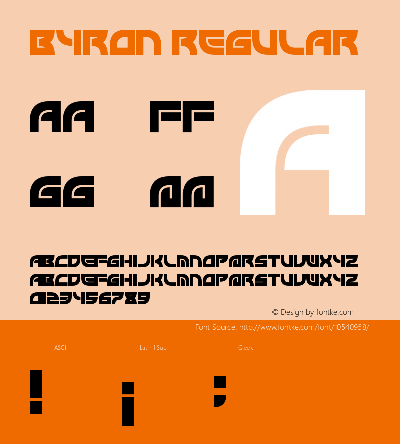 Byron Regular Version 1.00 February 14, 2014, initial release Font Sample