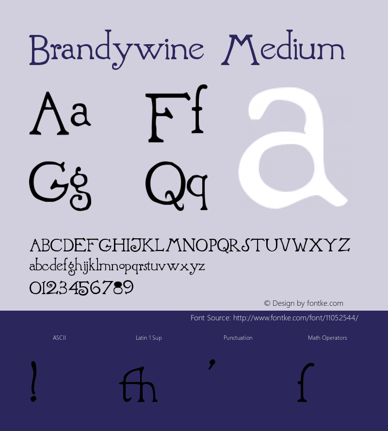 Brandywine Medium Version 001.000 Font Sample