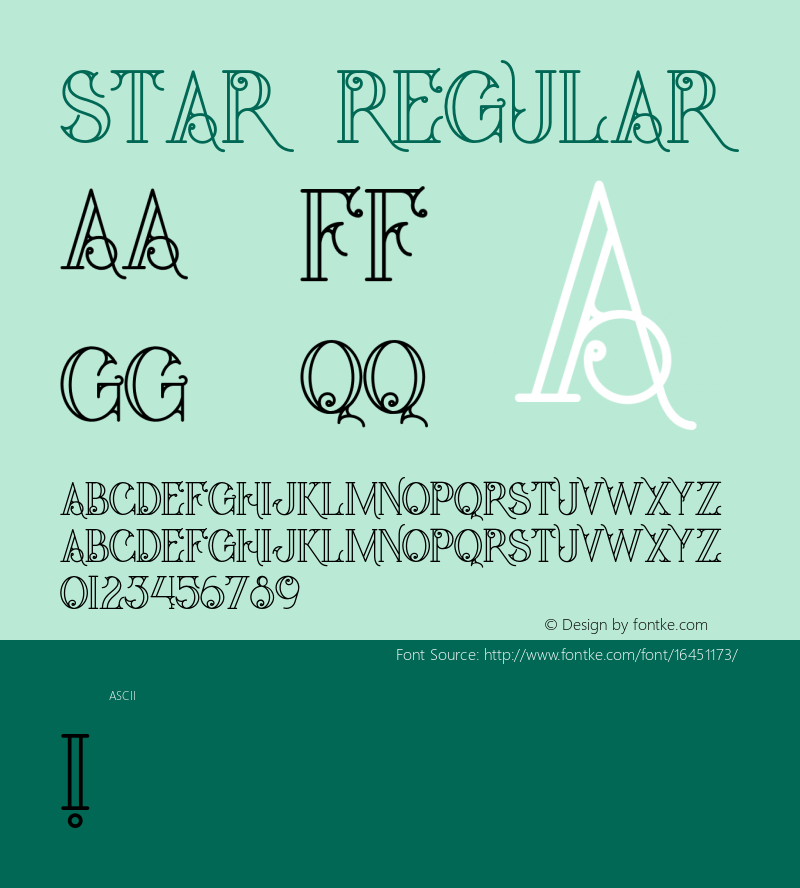 star Regular Version 1.000 Font Sample