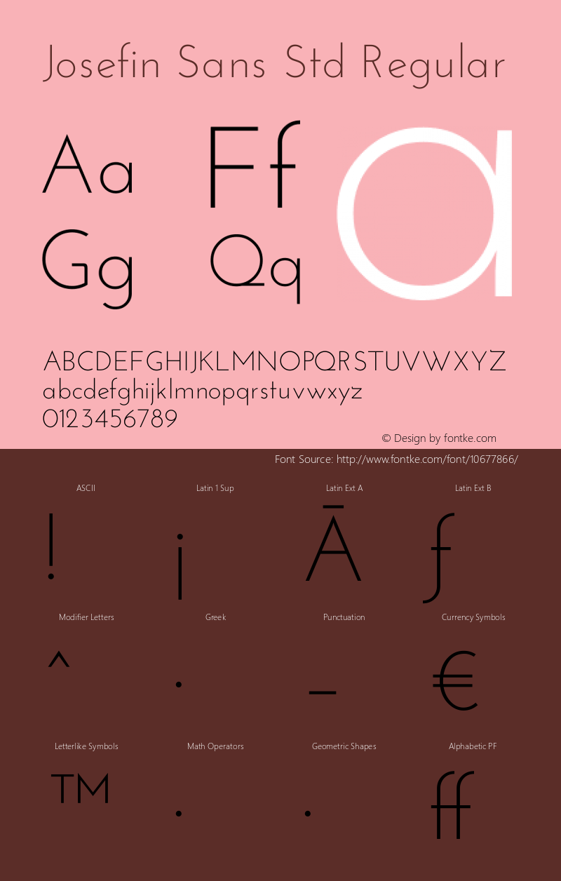 Josefin Sans Std Regular Version 1.000 Font Sample