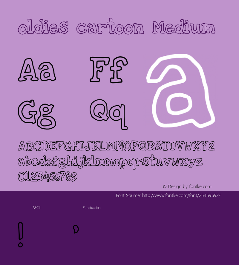 oldies cartoon Version 1.0 Font Sample