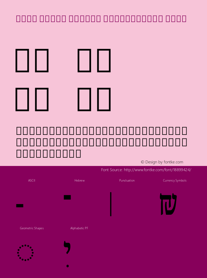 Noto Serif Hebrew ExCondensed Bold Version 1.901 Font Sample