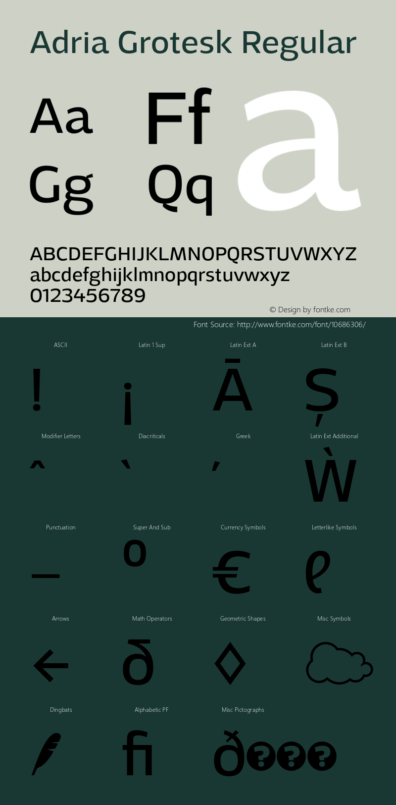 Adria Grotesk Regular Version 1.001;PS 001.001;hotconv 1.0.70;makeotf.lib2.5.58329 Font Sample