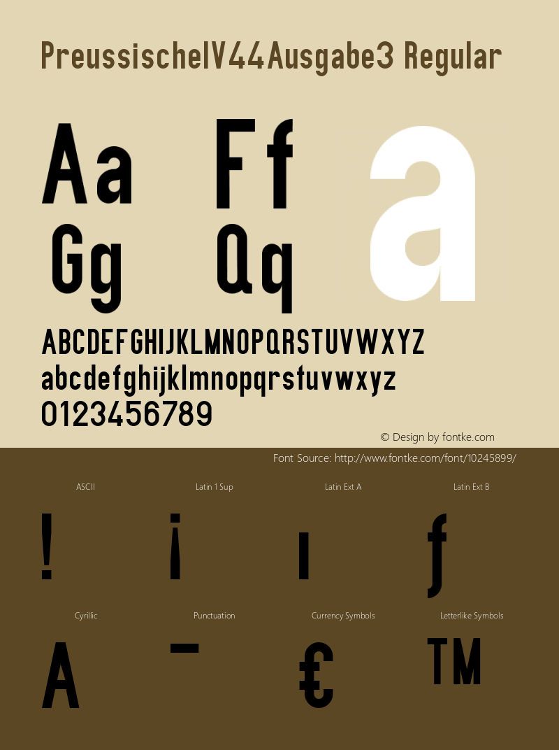 PreussischeIV44Ausgabe3 Regular 001.000 Font Sample