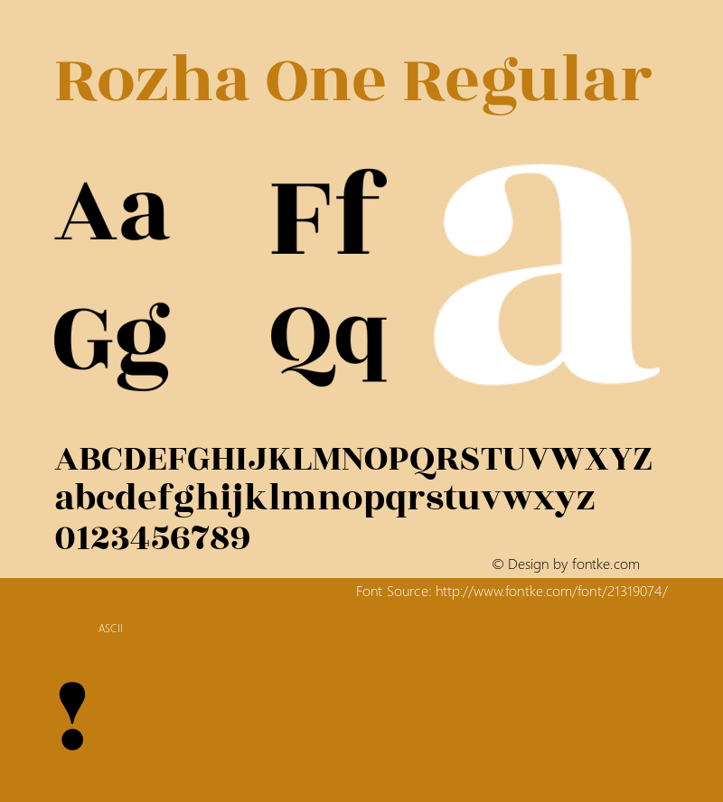 Rozha One Regular  Font Sample