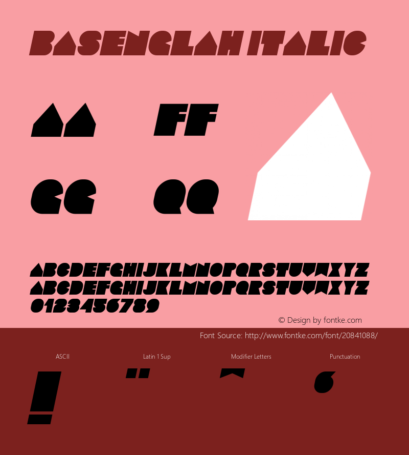 Basenglah-Italic Version 1.000;PS 001.001;hotconv 1.0.56 Font Sample