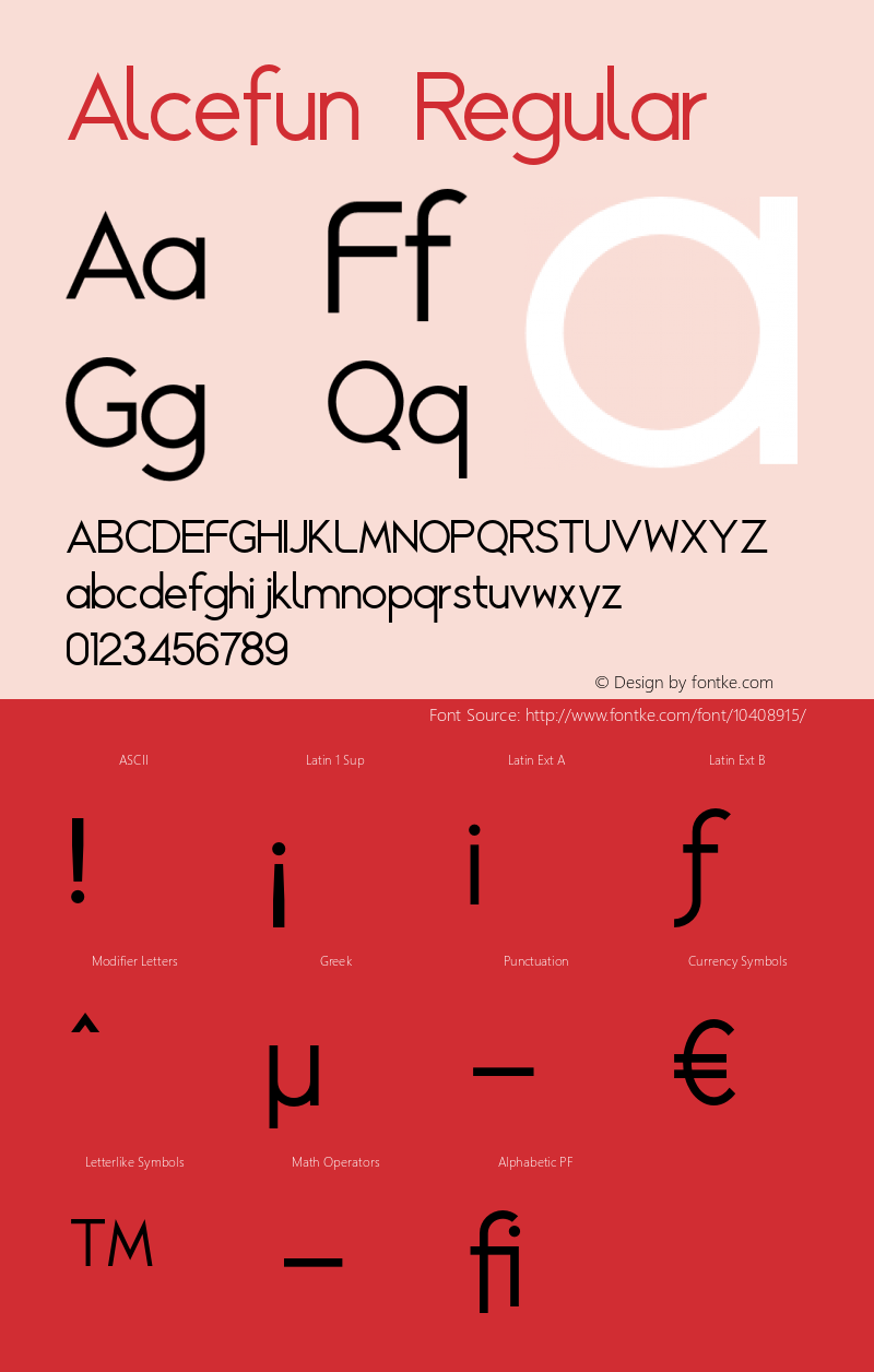 Alcefun Regular Version 1.000 Font Sample