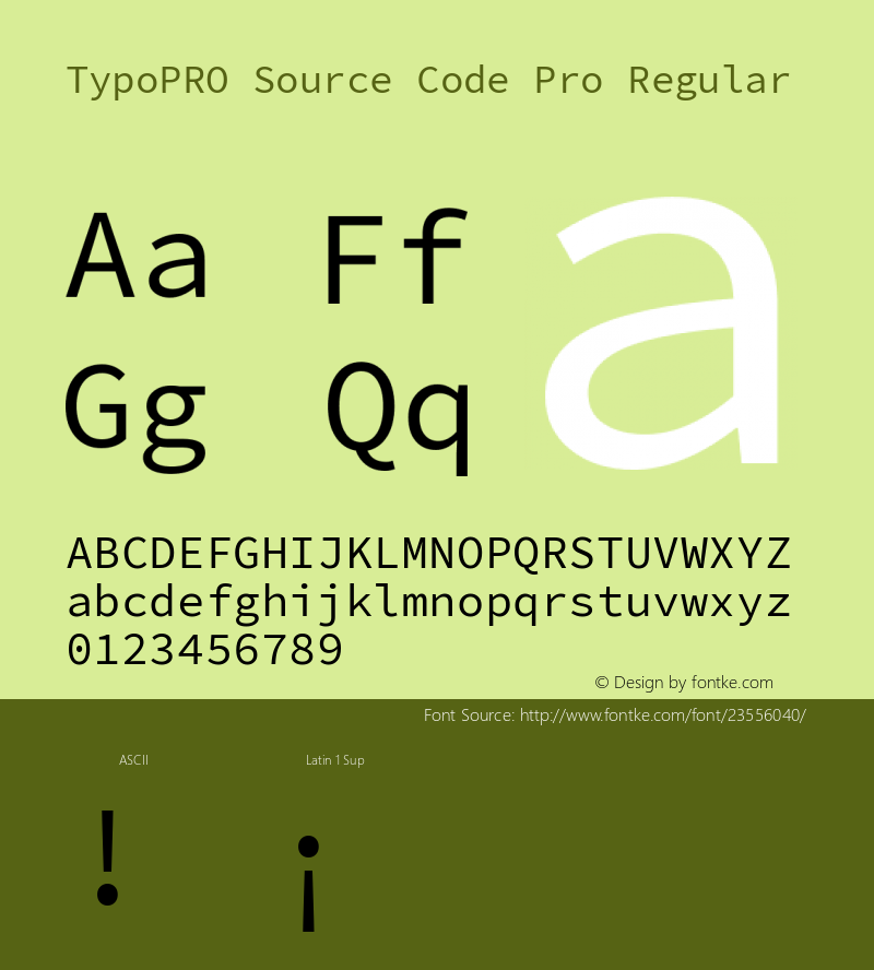 TypoPRO Source Code Pro Version 2.030;PS 1.0;hotconv 16.6.51;makeotf.lib2.5.65220 Font Sample