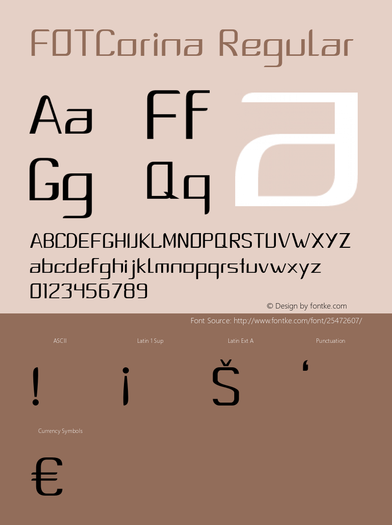 FOTCorina Version 1.000 Font Sample