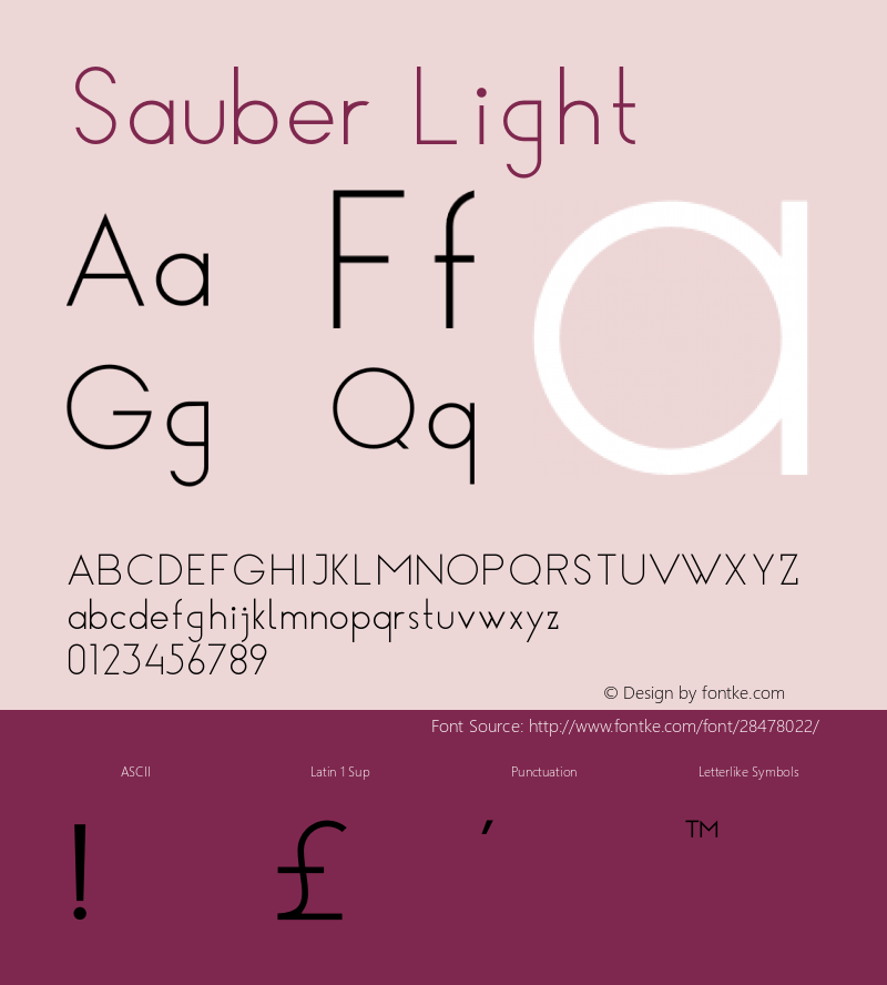 Sauber Light Version 1.002;Fontself Maker 3.0.2 Font Sample