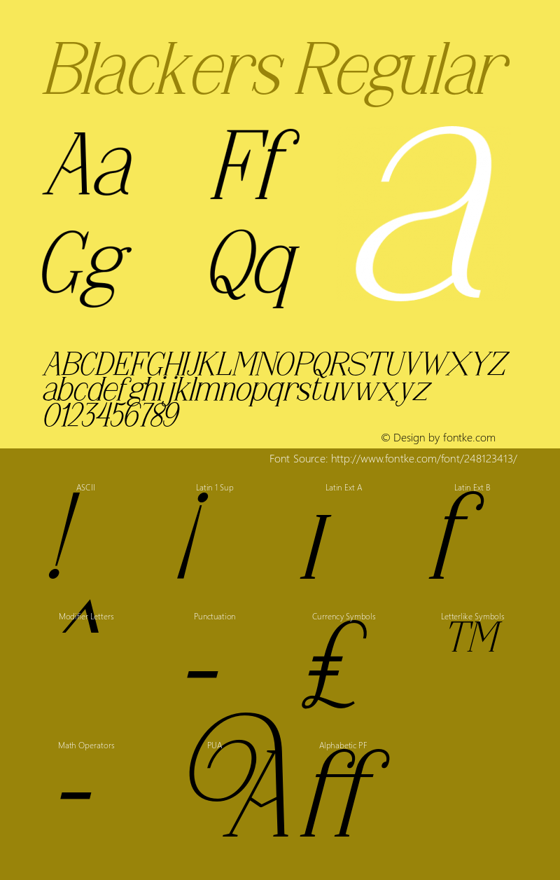 Blackers Italic Version 1.00图片样张