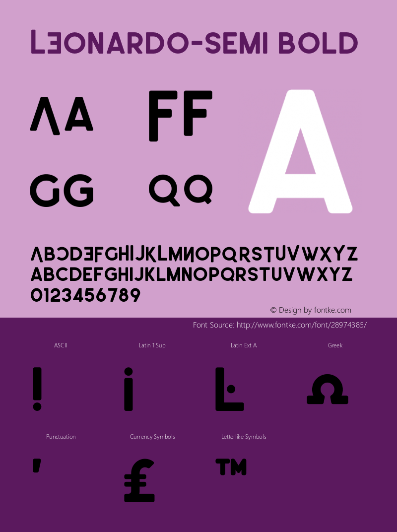 LEonardo-Semi Bold Version 1.002;Fontself Maker 3.1.1 Font Sample