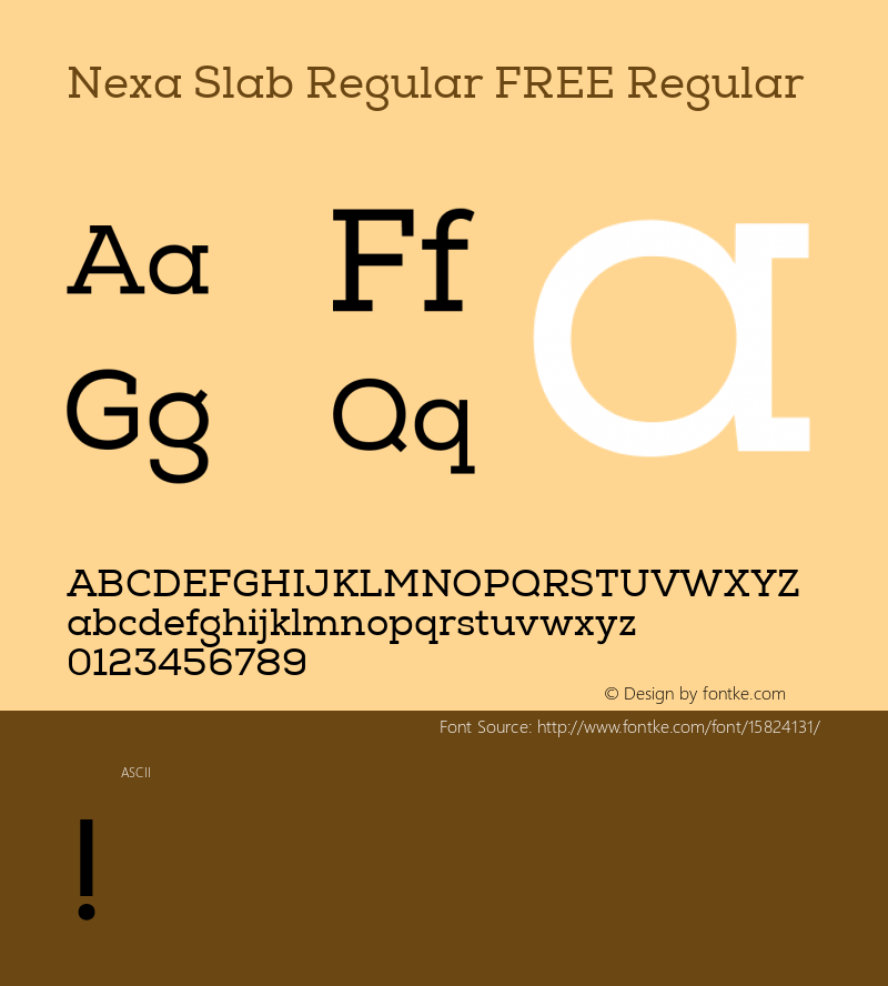 Nexa Slab Regular FREE Regular Version 001.001; ttfautohint (v1.4.1) Font Sample