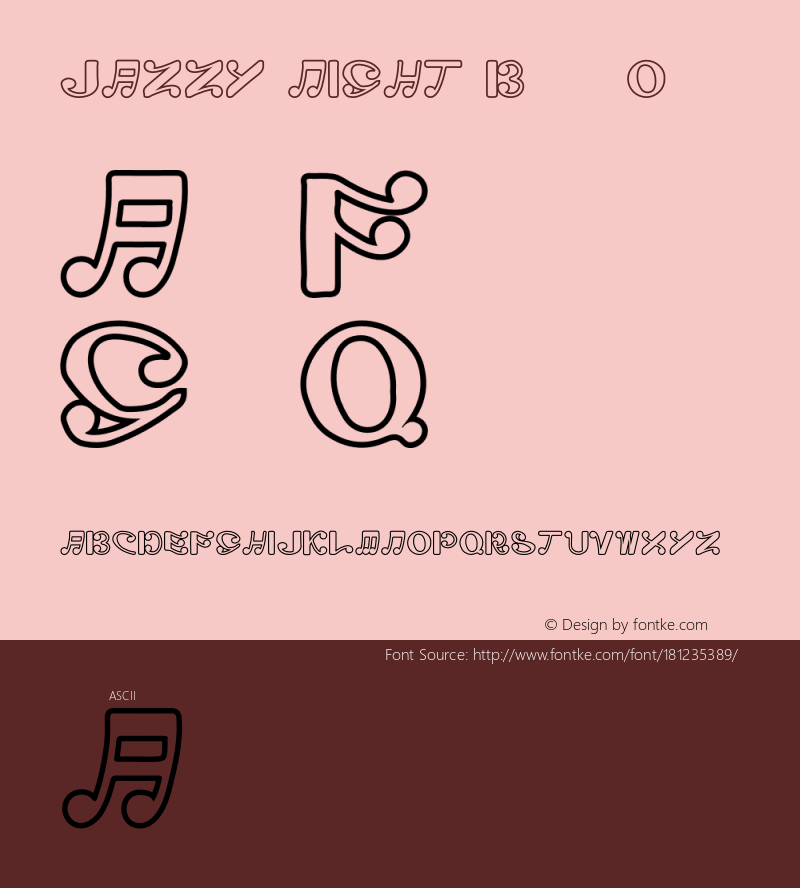 JAZZY NIGHT Bold Out Version 1.001;Fontself Maker 1.1.0图片样张