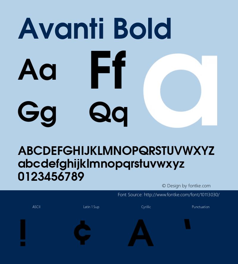 Avanti Bold 001.001 Font Sample
