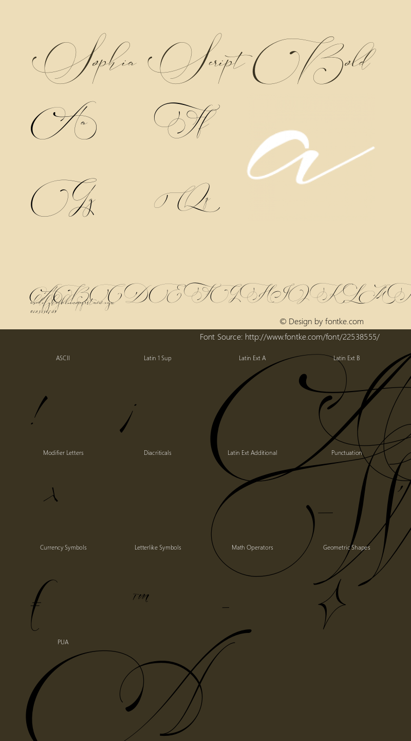 Sophia Script Bold Version 1.000;PS 001.000;hotconv 1.0.88;makeotf.lib2.5.64775 Font Sample